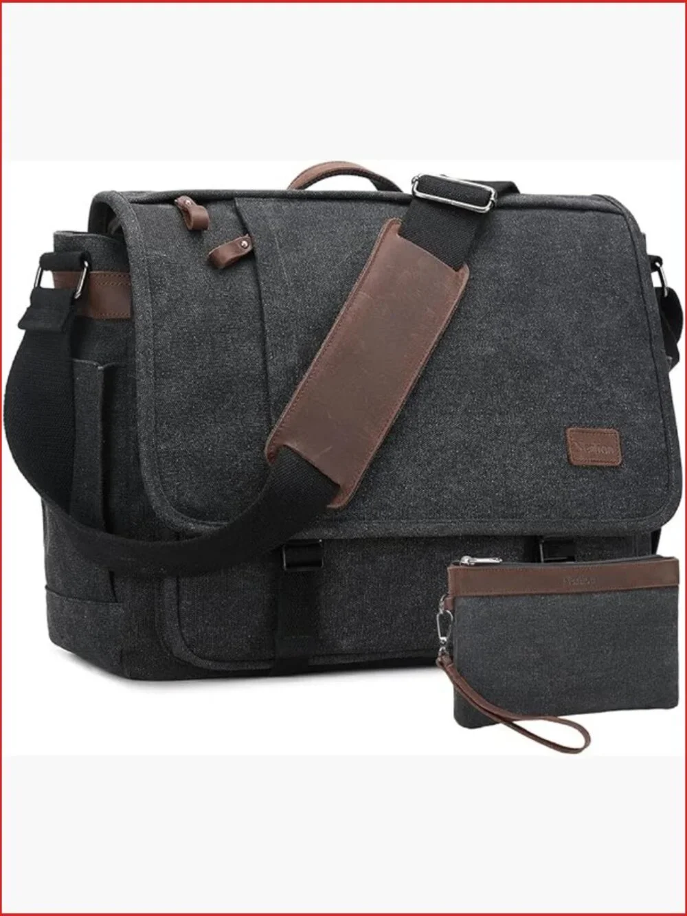 Canvas Messenger Bag Fits 17-17.3